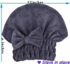 Picture of MAYOUTH Microfiber Hair Drying Towels Head wrap with Bow-Knot Shower Cap Hair Turban hairWrap Bath Cap for Curly Long & Wet Hair Gift for Women