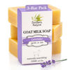 Picture of Southern Natural Goat Milk Soap Bar (Lavender 3 Pack) For Dry Sensitive Skin. Natural, Handmade Soap For Men, Women, Kids & Baby. Use On Face & Body