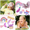Picture of 28 PCS Cute Hair Clips Fashion Girls Hair Accessories Flower Fruit Colorful Rainbow Candy Dessert Lovely Animal Barrettes Set Non-slip Metal Snap Pins for Girls Kids Teens Toddlers (Style E)