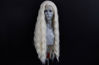 Picture of WXHWCX Long White Blonde Wavy Synthetic Lace Front Wig Middle Part Lace Wigs Synthetic Hair Wig for Women Cosplay Wigs