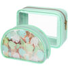 Picture of PACKISM TSA Approved Toiletry Bag - Light Green Turtle Leaves Print Clear Shell Bag and Upgrade Color-Edged Clear Toiletry Bags, Perfect for On the Go or Travel, Lightweight and Robust, 2 Pack