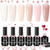 Picture of Beetles Color Base Gel For Nails 6 Pcs, Builder Base Nail Gel Aesthetic Nude Colors Pink Rubber Base Gel Polish Base Gel Strengthener Gel All-in-1 Valentine's Day Gift for Women