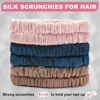 Picture of 6Pcs Silk Hair Ties Small 22 Momme 100% Pure Mulberry Silk Scrunchies for Women Girls Thin Skinny Hair Sleep Scrunchies No Damage(Color 06)