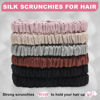 Picture of 6Pcs Silk Hair Ties Small 22 Momme 100% Pure Mulberry Silk Scrunchies for Women Girls Thin Skinny Hair Sleep Scrunchies No Damage(Color 04)