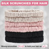 Picture of 6Pcs Silk Hair Ties Small 22 Momme 100% Pure Mulberry Silk Scrunchies for Women Girls Thin Skinny Hair Sleep Scrunchies No Damage(Color 05)