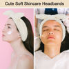 Picture of Ondder Spa Headband for Washing Face 8 Pack Beige Skincare Headbands for Women Girls Terry Cloth Cute Bow Head Bands