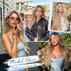 Picture of KooKaStyle Clip in Synthetic Hair Extensions Long Wavy 4PCS Thick Hairpieces Light Brown mix Golden Blonde Fiber Double Weft Natural Hair Extensions 24 Inch for Women