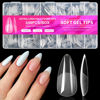 Picture of AddFavor 600pcs Almond Nail Tips, Medium Almond Gel X Nail Tips Clear Fake Nails Full Cover Acrylic Nail Tips for Extension Nail Manicure Salon Home DIY