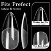 Picture of AddFavor 600pcs Almond Nail Tips, Medium Almond Gel X Nail Tips Clear Fake Nails Full Cover Acrylic Nail Tips for Extension Nail Manicure Salon Home DIY