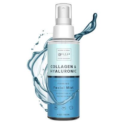 Picture of Clear Beauty Hyaluronic Acid & Collagen Face Mist - Dermatologist Tested, Moisturizes & Tones Skin, Anti-Aging, Natural Ingredients, Cruelty-Free Korean Skin Care - All Skin Types - 4 OZ