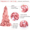 Picture of French Curl Braiding Hair,Loose Wave Braiding Hair 8 Packs 24 Inch 75g/Pack Silky Crochet Braids Spanish Curly Synthetic Pink Spiral Curl Braiding Hair Extensions (24 Inch,8 Packs,MP2)