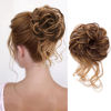 Picture of Messy Bun Hair Piece Tousled Updo Hair Buns Extension Elastic Hair Band Hair Pieces Curly Hair Bun Scrunchie For Women (Dark Brown Mix Golden Brown)