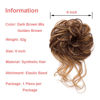 Picture of Messy Bun Hair Piece Tousled Updo Hair Buns Extension Elastic Hair Band Hair Pieces Curly Hair Bun Scrunchie For Women (Dark Brown Mix Golden Brown)