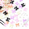 Picture of 300Pcs Bow Nail Charms and Flatback Pearls,Color Bowknot 3D Cute Nail Charms for Acrylic Nail Supplies Design,White Flatback Half Pearls for Nail Jewelry DIY Crafts Nail Art Decoration Accessories