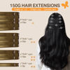 Picture of DOORES Hair Extensions Clip in Human Hair, Medium Brown Highlighted Dirty Blonde 150g 9pcs 20 Inch, Clip in Human Hair Extensions Real Straight Hair Extensions Clip in Remy Extensions