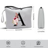 Picture of Vavabox A-Z Personalized Makeup Bag,Birthday Gifts for Women Mom,Gifts for Best Friend,Bride Bridesmaid Cosmetic bag (A, Grey)