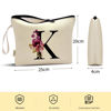 Picture of Vavabox A-Z Personalized Makeup Bag,Birthday Gifts for Women Mom,Gifts for Best Friend,Bride Bridesmaid Cosmetic bag (K, Yellow)