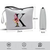 Picture of Vavabox A-Z Personalized Makeup Bag,Birthday Gifts for Women Mom,Gifts for Best Friend,Bride Bridesmaid Cosmetic bag (K, Grey)