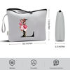 Picture of Vavabox A-Z Personalized Makeup Bag,Birthday Gifts for Women Mom,Gifts for Best Friend,Bride Bridesmaid Cosmetic bag (L, Grey)