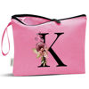Picture of Vavabox A-Z Personalized Makeup Bag,Birthday Gifts for Women Mom,Gifts for Best Friend,Bride Bridesmaid Cosmetic bag (K, Peach)