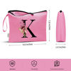 Picture of Vavabox A-Z Personalized Makeup Bag,Birthday Gifts for Women Mom,Gifts for Best Friend,Bride Bridesmaid Cosmetic bag (K, Peach)