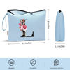 Picture of Vavabox A-Z Personalized Makeup Bag,Birthday Gifts for Women Mom,Gifts for Best Friend,Bride Bridesmaid Cosmetic bag (L, Blue)