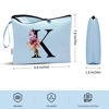 Picture of Vavabox A-Z Personalized Makeup Bag,Birthday Gifts for Women Mom,Gifts for Best Friend,Bride Bridesmaid Cosmetic bag (K, Blue)