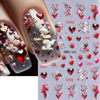 Picture of Valentine's Day Nail Stickers Red Rose Love Heart Tree Lips Geometric Line Letter Pattern Design Valentine Nail Art Sticker DIY Adhesive Slider Decals Manicure Decoration Hearts Nail Supplies 2Sheets