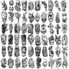 Picture of Yazhiji Waterproof Temporary Tattoos For Adult, Chicano Large Fake Tattoo Guadalupe Gangster Prisoner Day of the Dead, Lowrider Style Culture Mexico Clown 77 sheets Tattoo Stickers for Men Women