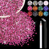 Picture of 5000PCS 3mm Resin Rhinestones in Bulk (Hot Pink), Bedazzling Flatback Crystals for Crafts DIY Nail Decoration, Gems Charms for Tumbler Shoes Clothing Fabric with Pickup Pen and Tweezers
