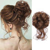 Picture of KETHBE Messy Bun Hair Piece Tousled Updo Hair Buns Extension Elastic Hair Band Hair Pieces Curly Hair Bun Scrunchie For Women (Chestnut Brown)