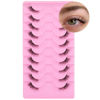 Picture of FANXITON Half Lashes Natural Look Wispy Cat Eye Lashes Fluffy 13 mm Clear Band Accent Short False Eyelashes that Look Like Extensions 10 Pairs