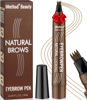 Picture of iMethod Microblading Eyebrow Pen - Eyebrow Pencil Magical Upgraded Eye Brow Pencils for Women with 4 Fork Tip & Spoolie Brush for Natural-Looking Hair-Like Defined Brows, Last All-Day, Light Brown