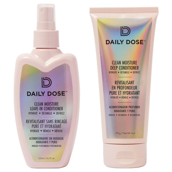 Picture of DAILY DOSE Moisturizing Duo: Leave-In Conditioner Detangler Spray + Deep Conditioner, Hair Mask/Masque - Detangles, Repairs, Restores Dry, Damaged, Color Treated Hair for All Hair Types