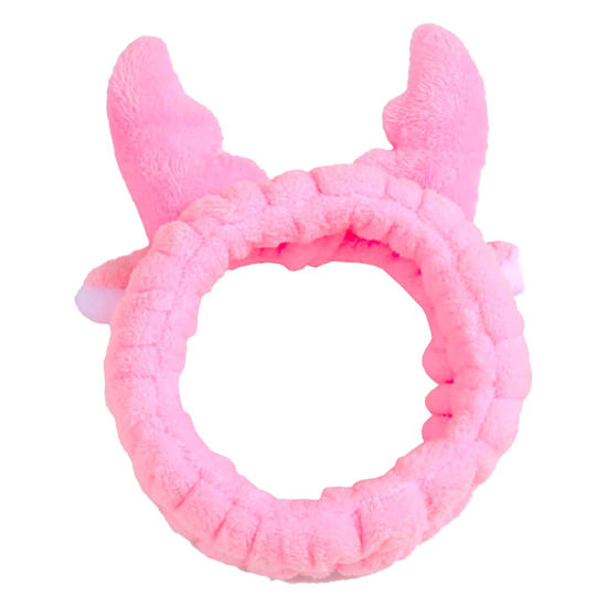 Picture of Jowmoy Cute Pink antlers Headband, Headband to Wash Face for Women Makeup Shower Spa Headband
