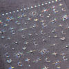 Picture of 5D Embossed Star Nail Stickers Laser Sun Moon Heart Nail Art Stickers Silver Star Nail Decals Self-Adhesive Rhinestone Stickers Shiny Nail Supplies for Women Girls DIY Manicure