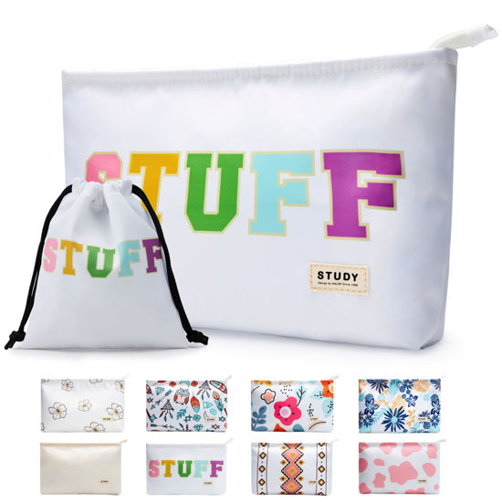Picture of WLLWOO WLLWOO 2pcs Travel Make Up Bags-Cosmetic Bag Nylon Waterproof Large Wide Zipper Coin Purse Travel Toiletry Small Makeup Pouch For Women