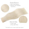 Picture of WENNALIFE Wire Hair Extensions (Increase 50% Lifespan) Real Human Hair 18 inch 95g Platinum Blonde Remy Wire Hair Extensions Invisible Transparent Fish Line Straight Real Hair Extensions
