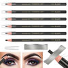 Picture of Waterproof Eyebrows Pencil Tattoo Makeup And Microblading Supplies Kit-Permanent Eye Brow Liners In 5 Colors Waterproof Eyebrow Pencils Peel - Brow Pencil Set For Marking (6 Black)