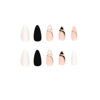 Picture of Love Press on nails Medium Stiletto Fake Nails with Design Nude Pink Glue on nails Glossy Acrylic Full Cover Black White Soild color Stick on Nails False Nails for Women Valentine's Day Manicure