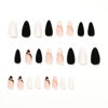Picture of Love Press on nails Medium Stiletto Fake Nails with Design Nude Pink Glue on nails Glossy Acrylic Full Cover Black White Soild color Stick on Nails False Nails for Women Valentine's Day Manicure