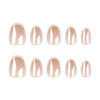 Picture of 30Pcs Chrome Press on Nails Short Almond Fake Nails Glossy False Nails with Design White French Tip Glue on Nails Artificial Acrylic Nail Full Cover Stick on Nails for Women Nail Art Decoration