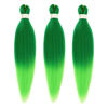 Picture of Dorsanee Ombre Green Braiding Hair Pre Stretched 24 Inch 3 Packs Green to Light Green Braiding Hair for Box Braids Twists Locs Soft Yaki Texture Hot Water Setting (#Green/Light Green)