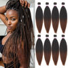 Picture of Pre-Stretched Braiding Hair Extensions-16 Inch 8 Packs Synthetic Braiding Hair Crochet Braids, Natural Easy Braid Crochet Hair, Hot Water Setting Professional Soft Yaki Straight Texture (#1B/30)
