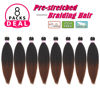 Picture of Pre-Stretched Braiding Hair Extensions-16 Inch 8 Packs Synthetic Braiding Hair Crochet Braids, Natural Easy Braid Crochet Hair, Hot Water Setting Professional Soft Yaki Straight Texture (#1B/30)