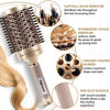 Picture of Round Brush for Blow Out, Nano Thermal Ceramic & Ionic Tech Round Barrel Hair Brush with Boar Bristles, Roller Brush for Blow Drying and Styling, 4 Free Clips (4 inch, Barrel 2.7 Inch, 65mm)