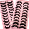 Picture of HBZGTLAD Soft Mink Eyelashes 3D Curl Winged End Eye Elongated Fake Lashes Thick Handmade Natural False Eyelash Messy Cross Lash Wholesale (G1003#)
