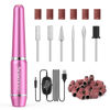 Picture of JIASHENG USB Electric Nail Drill, Nail Drill Portable Electric Nail File for Acrylic Gel Nails, Professional Nail Drill Kit Manicure Pedicure Kit with Nail Drill Bits for Home and Salon Use, Rose Red