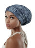 Picture of FocusCare Elastic Slap Headwear for Long Frizzy Hair Sleep Slouchy Beanie Dark Blue