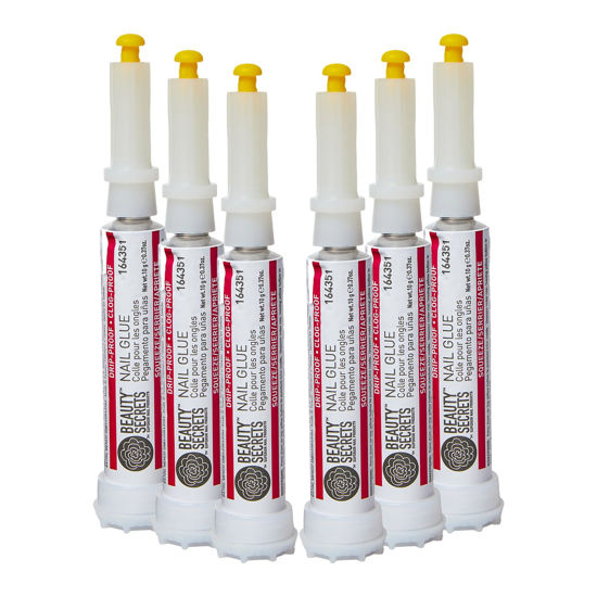 Picture of Beauty Secrets Nail Glue, Drip & Clog Proof, 6 Pack